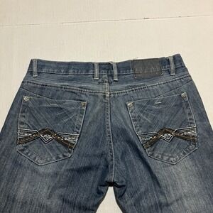 Fusai Mens Size 32 X 31‎ Dark Wash Straight Leg Denim Jeans Cotton Classic